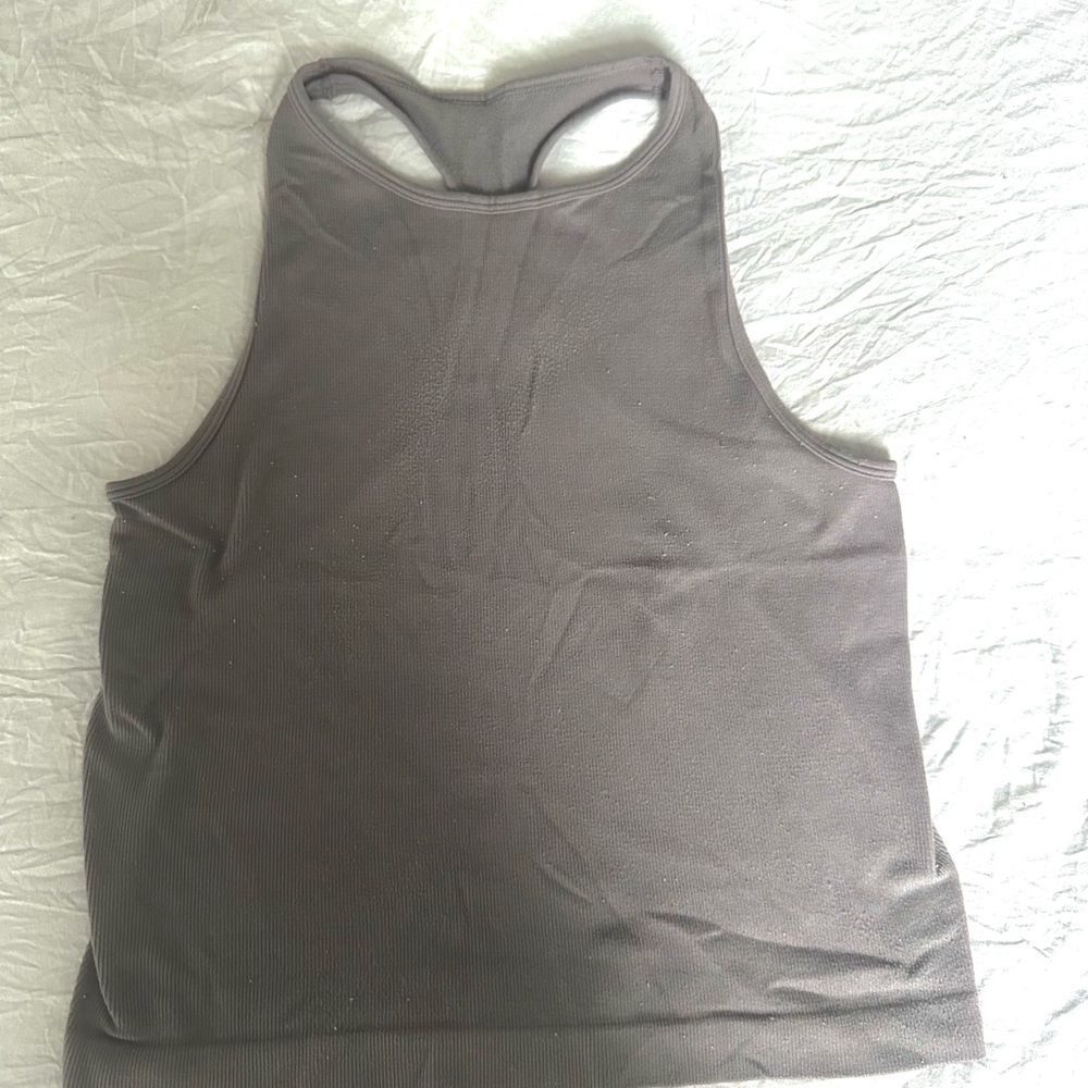 Free People Grey Ribbed Tank Top